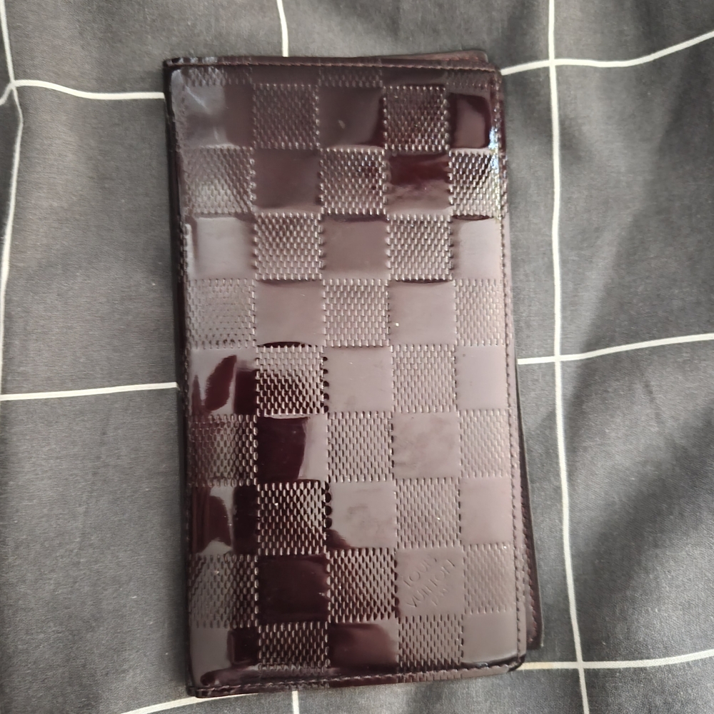 Louis Vuitton Glossy Checkered Card Holder - Dark Brown